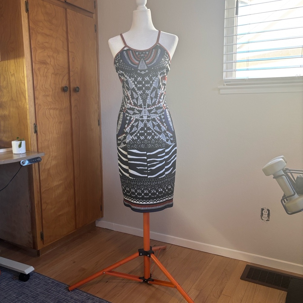 Hale Bob Spaghetti Strap Halter scuba dress size L - Picture 7 of 14